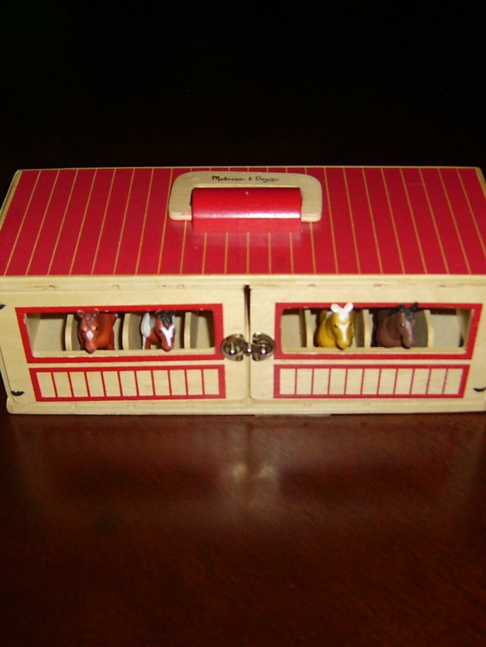 Melissa & Doug Take Along Show Horse Stable Play Set - 3744, 4 Horses